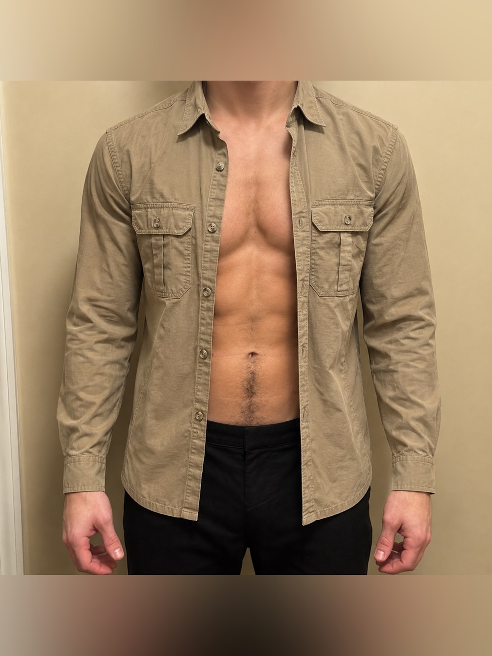 Banana Republic Men's Button-Down Shirt Jacket - Khaki Tan